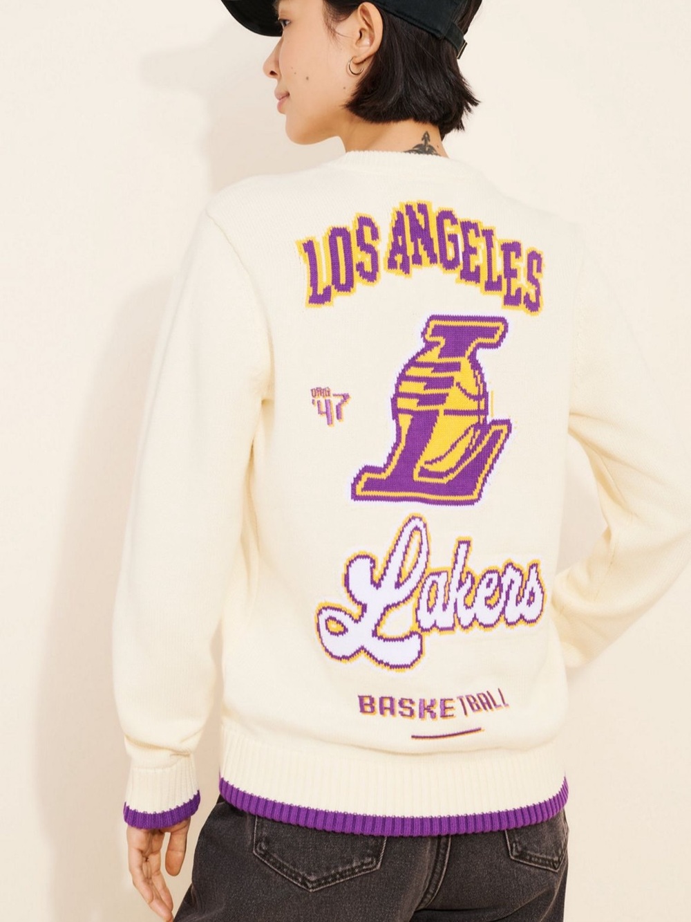 Free People The Wild Collective Collaboration Los Angeles Lakers Graphic Sweater